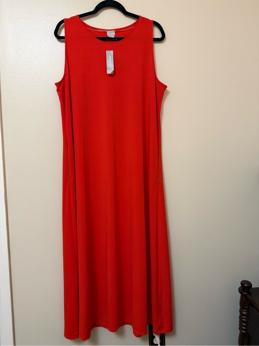 NEW Chicos Sleeveless Red Maxi Dress